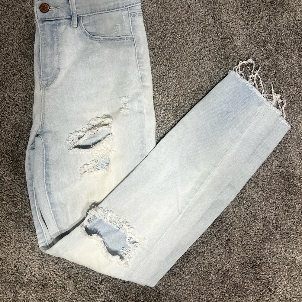 Light Blue Distressed Women Jeans